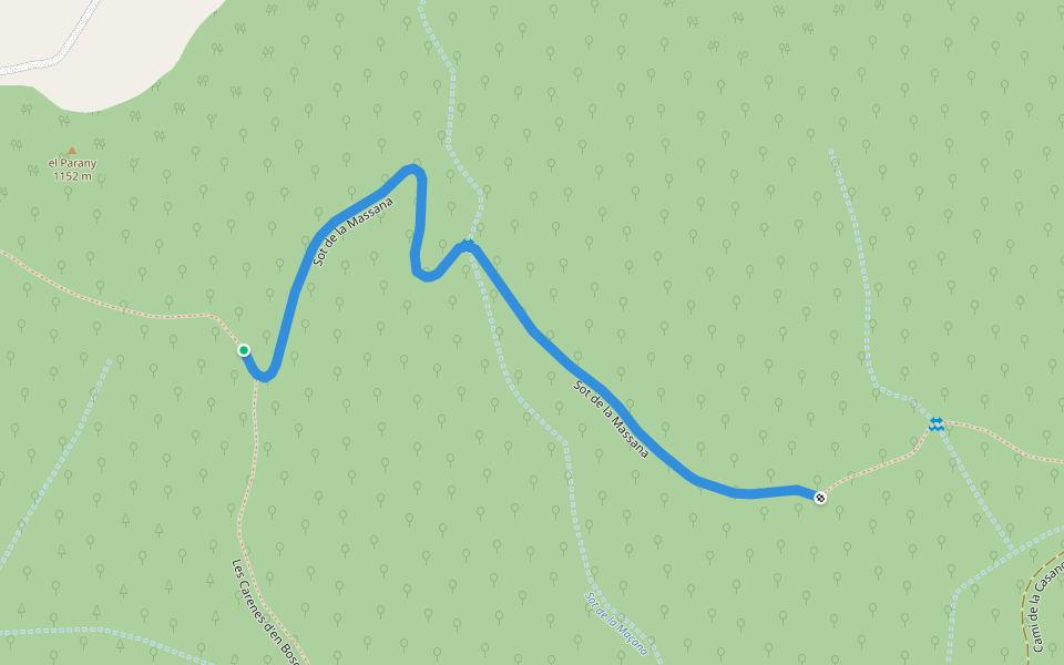 Sot de la Massana walking route map in Tagamanent