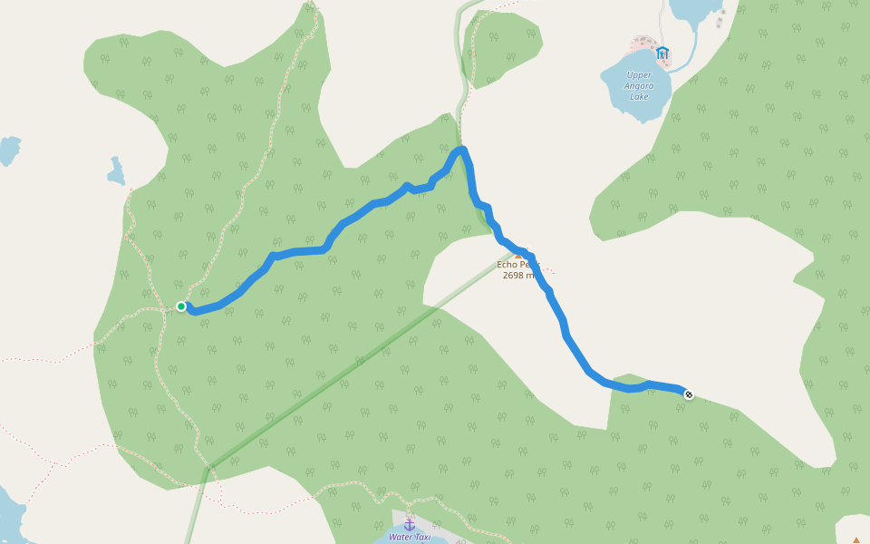 Echo Peak Trail walking route map in Echo Lake
