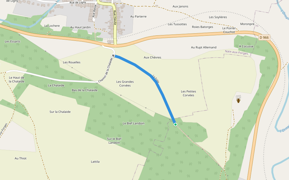 La Folie walking route map in Saint-Amand-sur-Ornain