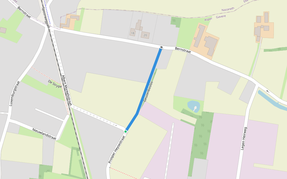 Geuzenboslos walking route map in Gavere