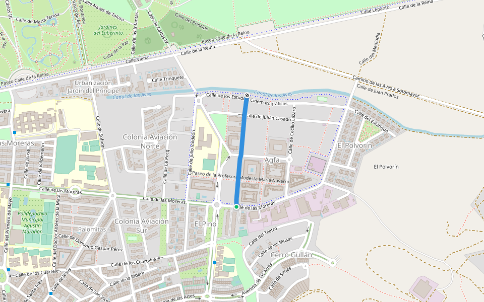 Paseo de José Ignacio de Ibarrola walking route map in Aranjuez