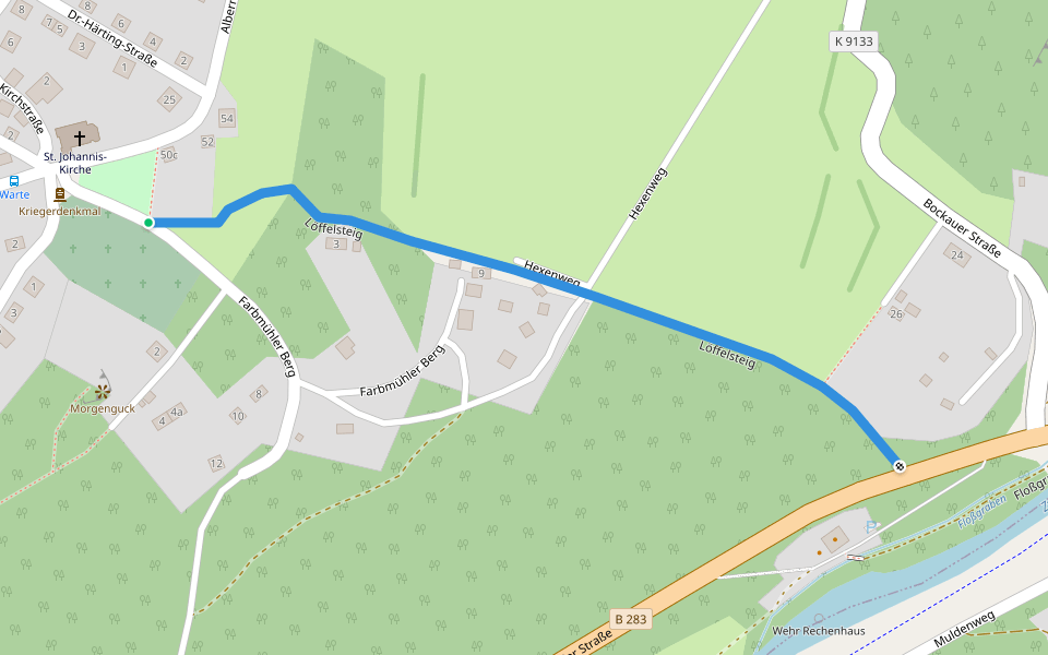 Löffelsteig walking route map in Zschorlau