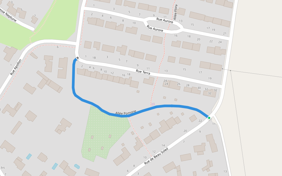 Allée Pomone walking route map in La Chevrolière