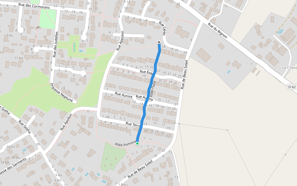 Allée Flore walking route map in La Chevrolière