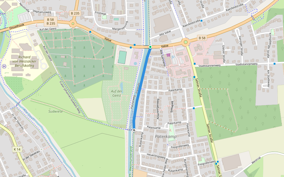 Freistuhl walking route map in Lüdinghausen