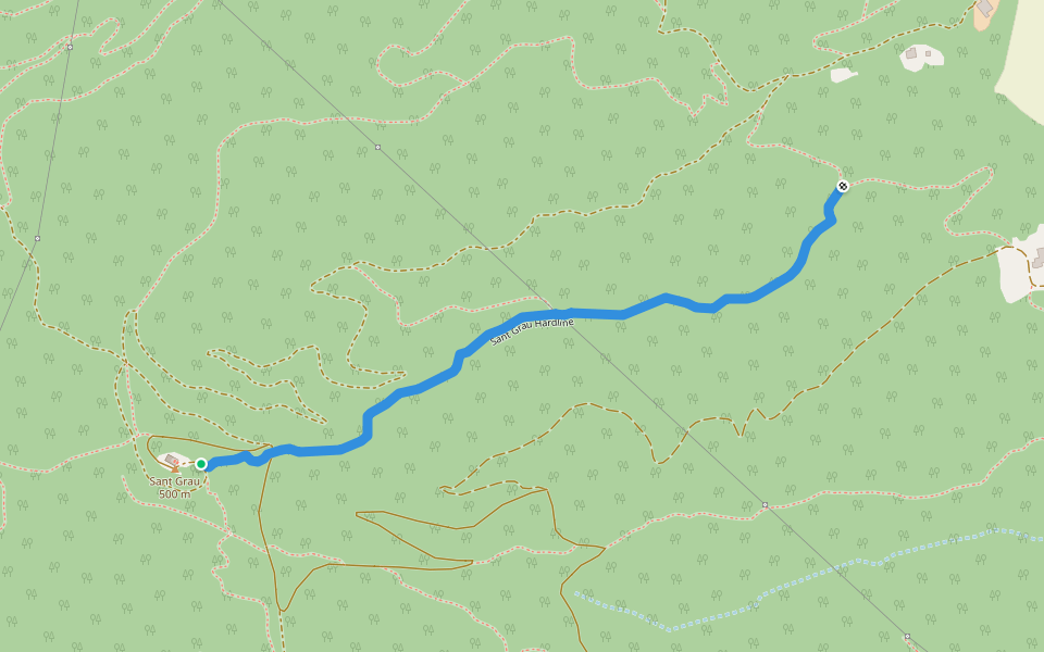 Sant Grau Hardline walking route map in Sant Gregori