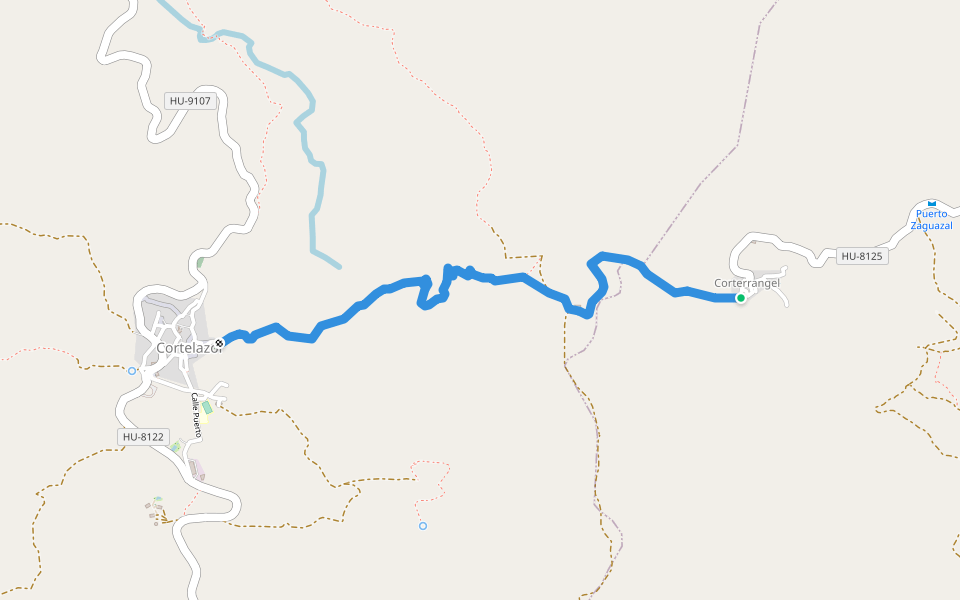 Camino Cortelazor- Corterrangel walking route map in Corterrangel