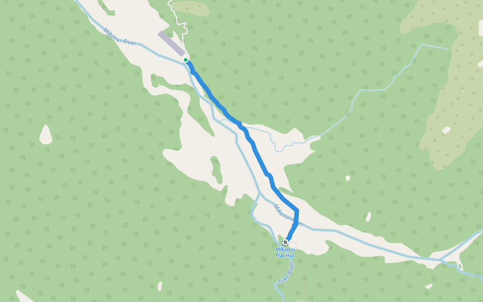 Totara River Route walking route map in Ross