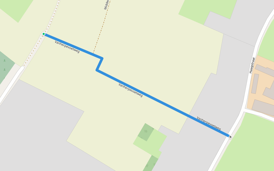 Vanherpevoetweg walking route map in Gavere