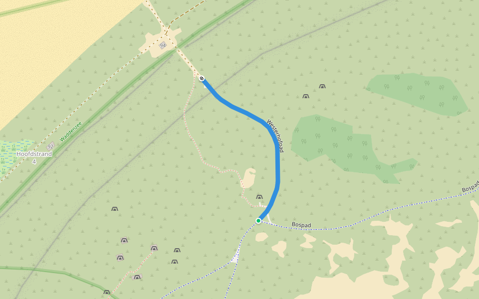 Westerhofpad walking route map in Schiermonnikoog