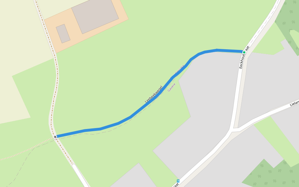 Leebeekwegel walking route map in Gavere