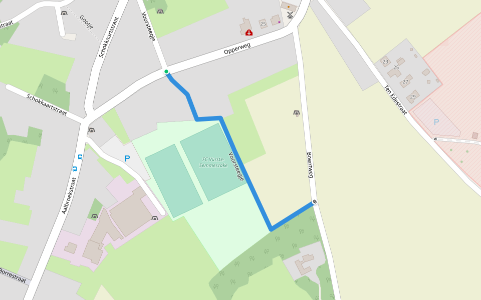 Voorsteegje walking route map in Gavere
