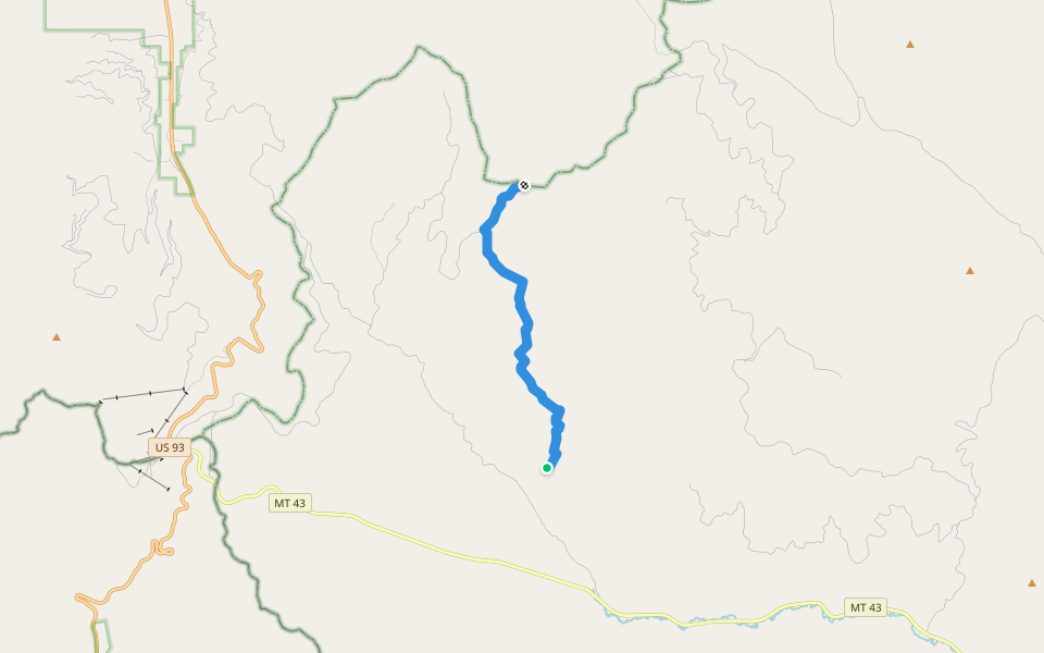 Elk Creek Trail walking route map in Wisdom