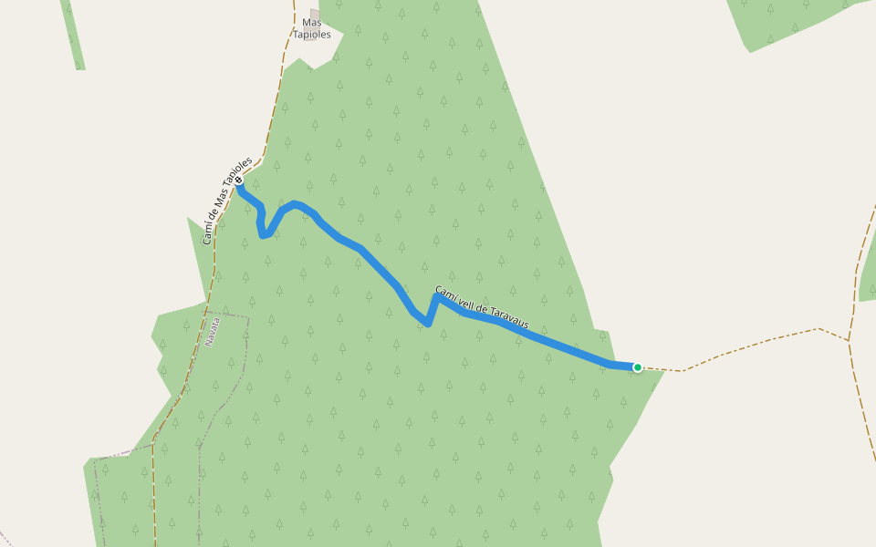 Camí vell de Taravaus walking route map in Vilanant