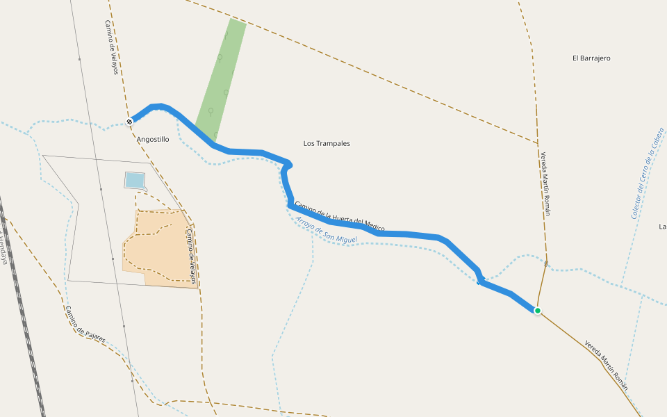Camino de la Huerta del Medico walking route map in Sanchidrián