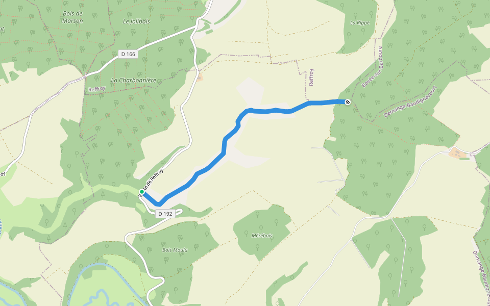 Chemin du Val des Converts walking route map in Demange-Baudignécourt