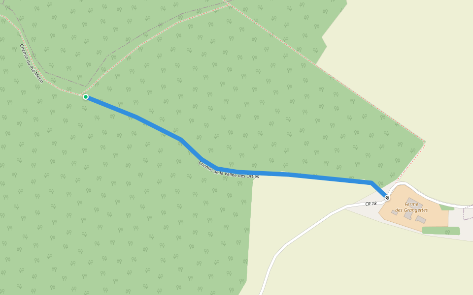 Chemin de la Vallée des Orties walking route map in Bovée-sur-Barboure