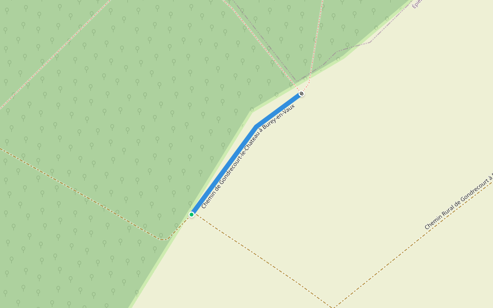 Chemin de Gondrecourt-le-Chateau à Burey-en-Vaux walking route map in Épiez-sur-Meuse