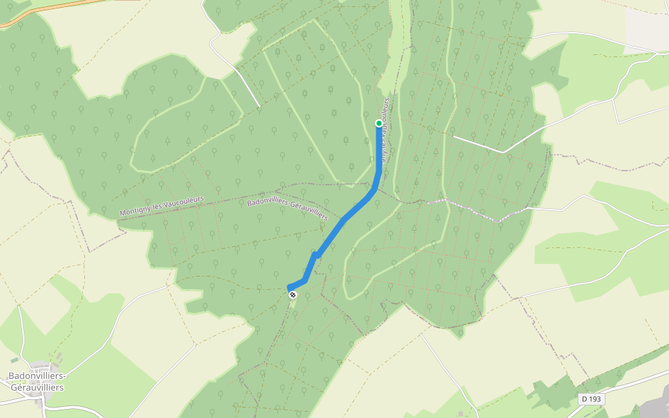 Chemin de Broyes à Montigny walking route map in Montigny-lès-Vaucouleurs