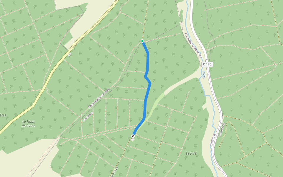 Chemin de Nordval walking route map in Saint-Aubin-sur-Aire