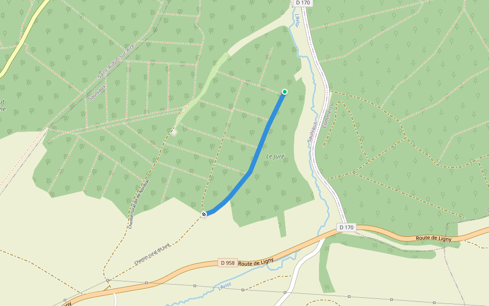 Chemin Rural dit Juré walking route map in Commercy