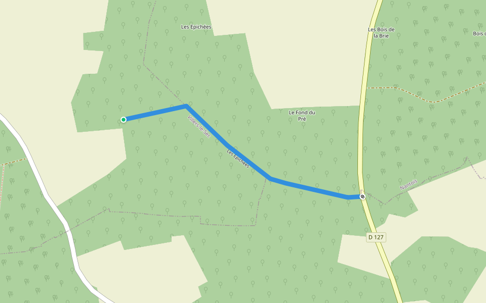 Les Epichées walking route map in Villers-le-Sec