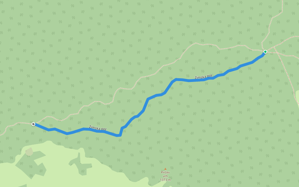 Zimska pot walking route map in Žaga