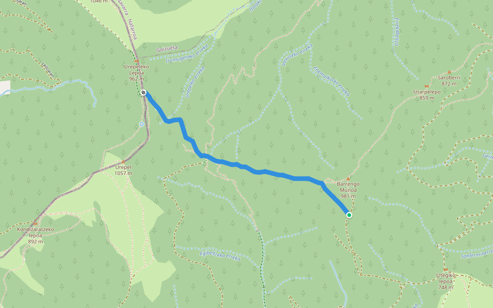 Usategietako bidea walking route map in Leitza