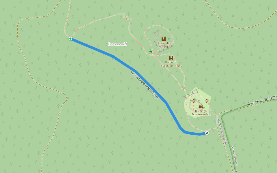 Vers Schrankenfels Direct walking route map in Soultzbach-les-Bains