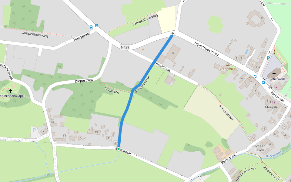 d' Hekseketse walking route map in Gavere