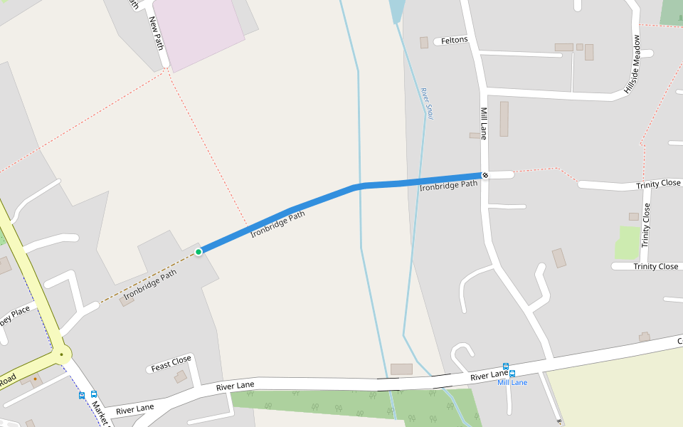 Ironbridge Path walking route map in Fordham