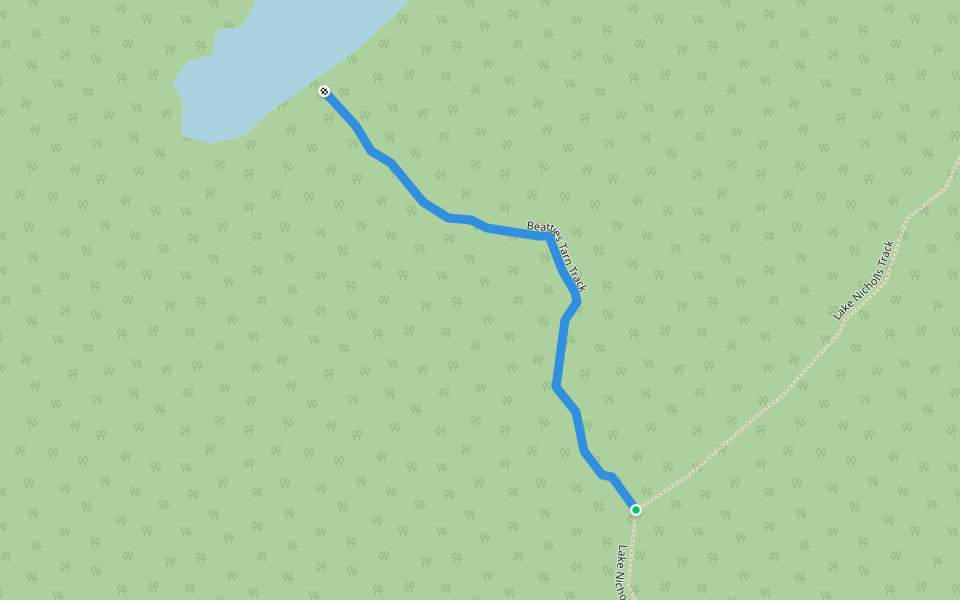 Beatties Tarn Track walking route map in Mount Field