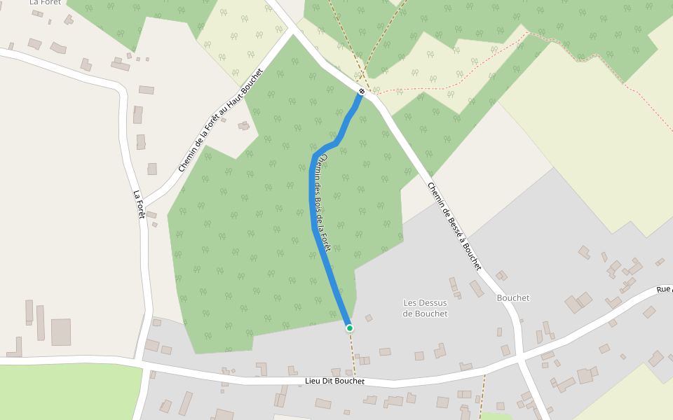 Chemin des Bois de la Forêt walking route map in Gennes-Val-de-Loire