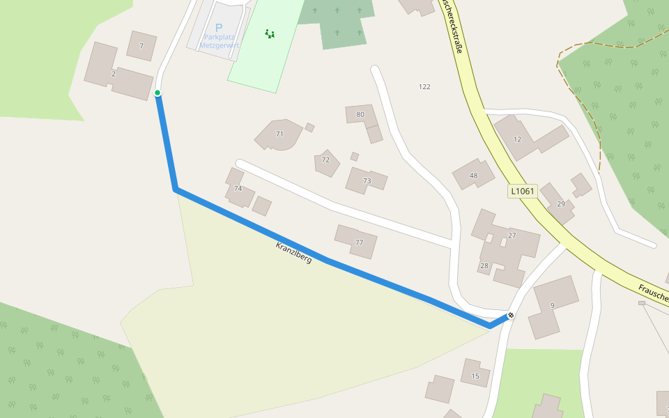 Kranzlberg walking route map in Sankt Johann am Walde
