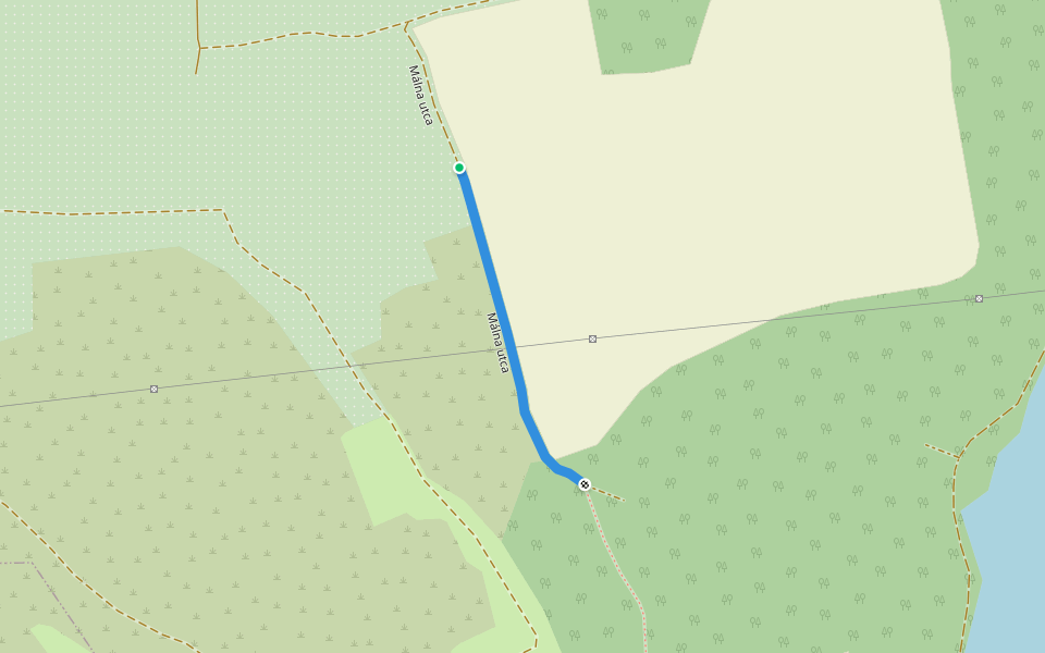 Málna utca walking route map in Kaposvár