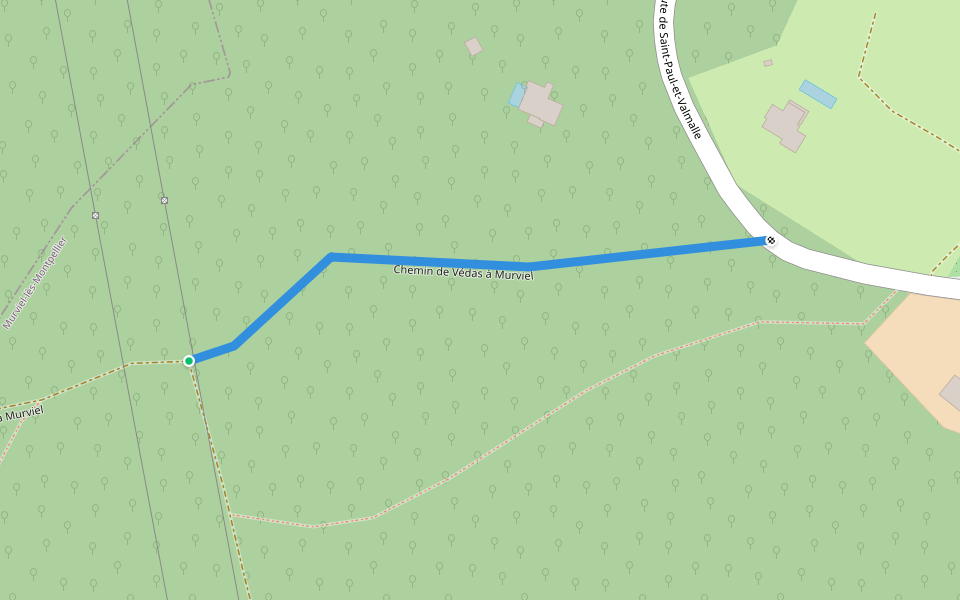 Chemin de Védas à Murviel walking route map in Murviel-lès-Montpellier