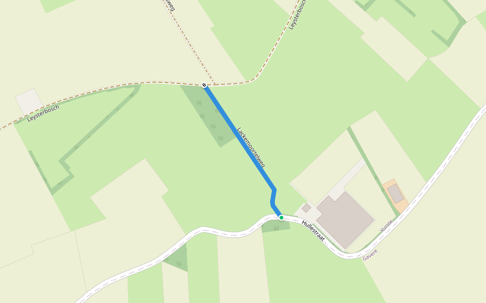 Lackemoortelweg walking route map in Gavere