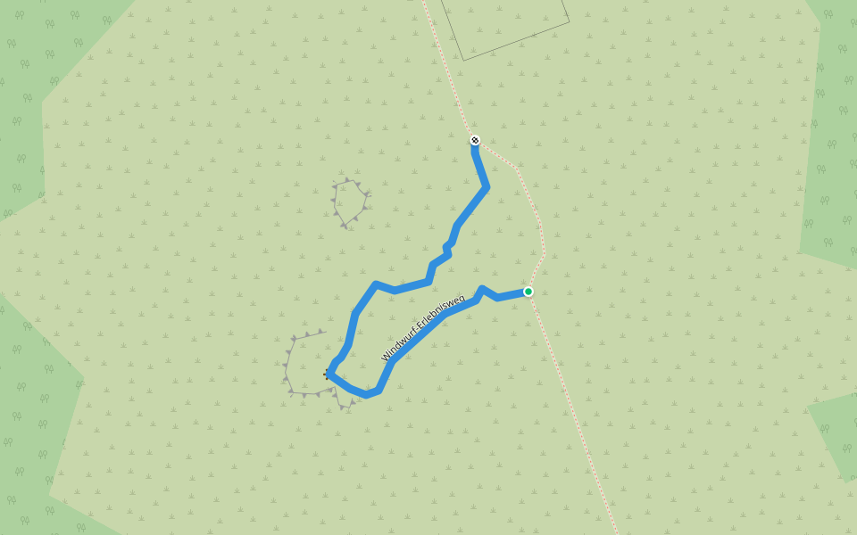 Windwurf-Erlebnisweg walking route map in Lindberg