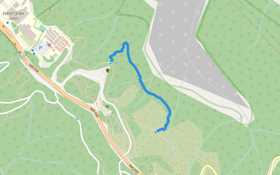 מצוק הארבעים walking route map in Nesher