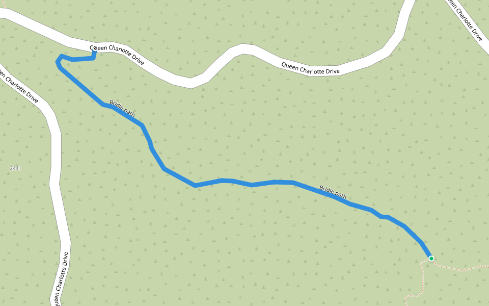 Bridle path walking route map in Ngakuta Bay