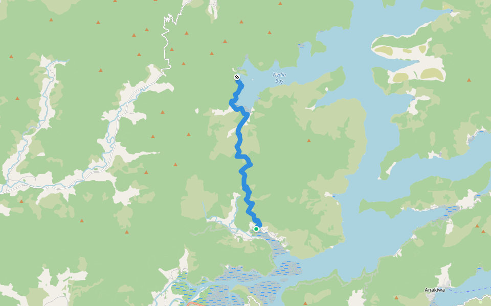 Nydia Track walking route map in Kaiuma Bay