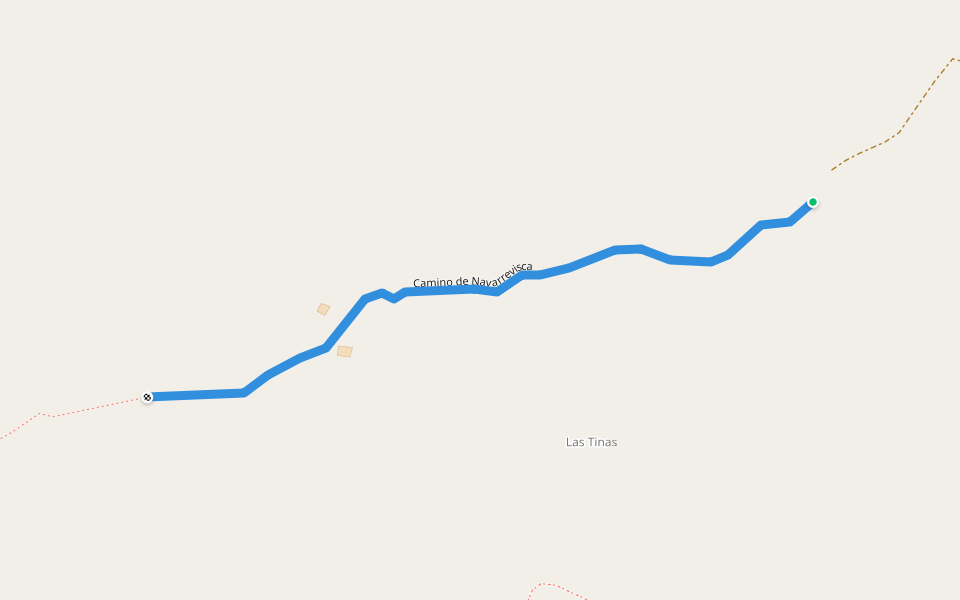 Camino de Navarrevisca walking route map in Navarrevisca