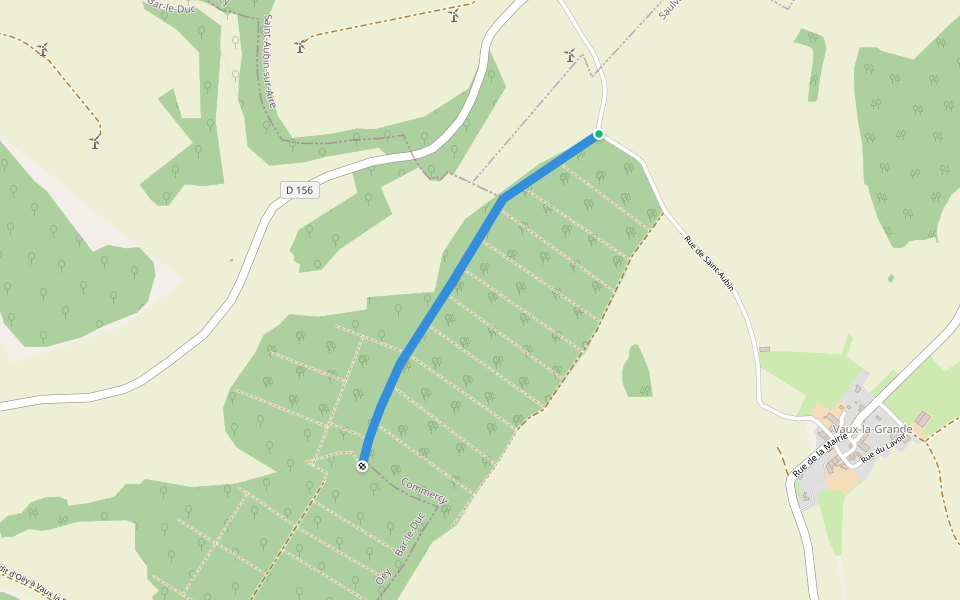 Chemin de derrière Roue walking route map in Saulvaux