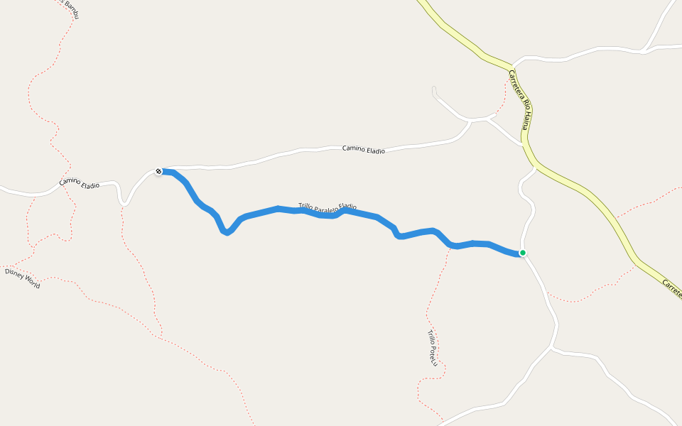 Trillo Paralelo Eladio walking route map in Los Cacaos