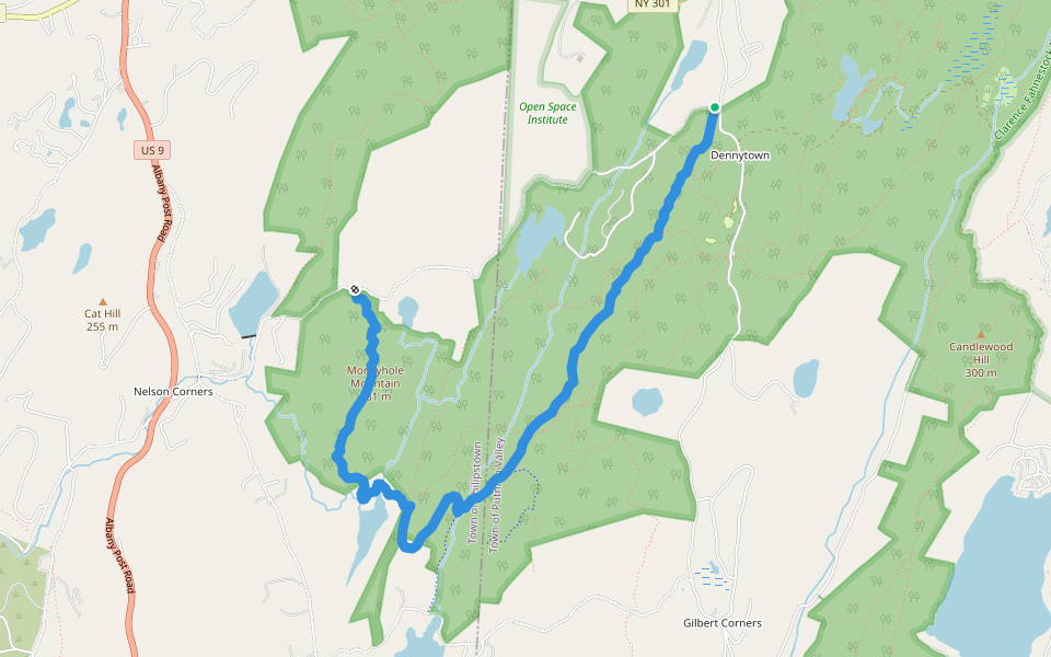 Moneyhole Mountain Trail (yellow) walking route map in Cold Spring