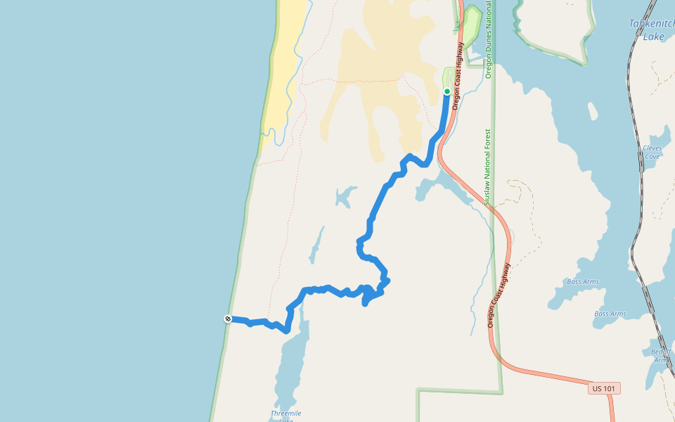 Three Mile Lake North Trail walking route map in Gardiner