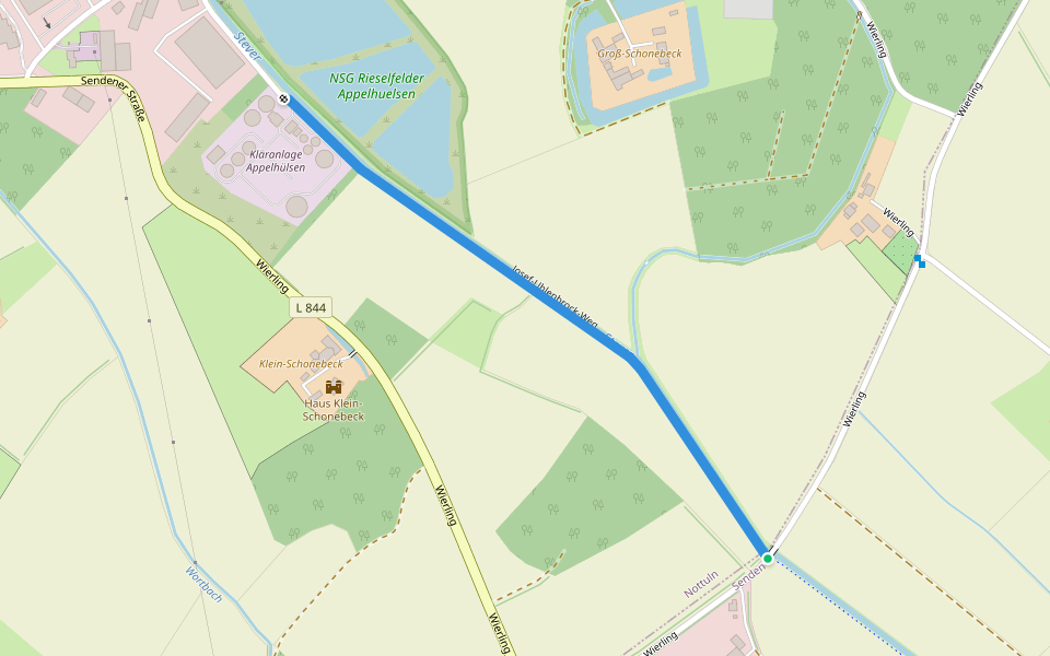 Josef-Uhlenbrock-Weg walking route map in Senden