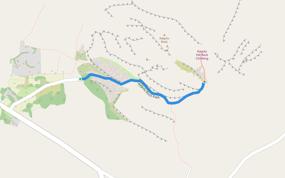 Kagulu Rock Path walking route map in Kagulu