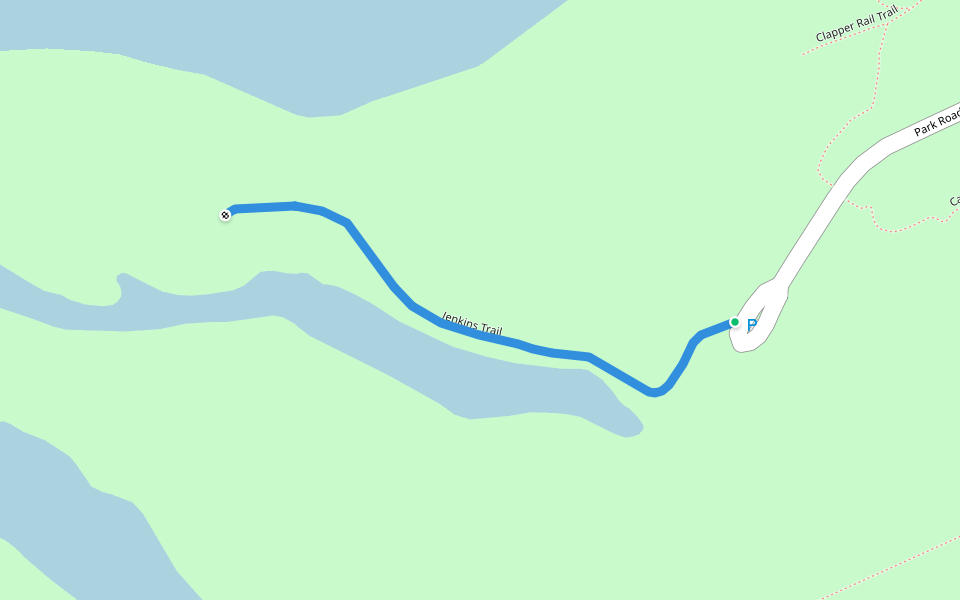 Jenkins Trail walking route map in Galveston