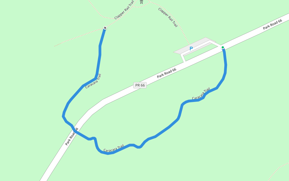 Caracara Trail walking route map in Galveston